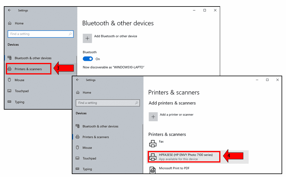 Choose Printers And Scanners From The Lefthand Menu