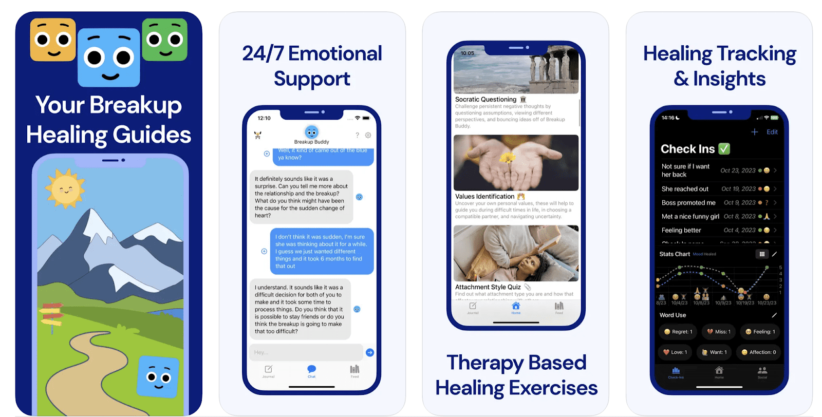 Break-up Buddy app interface