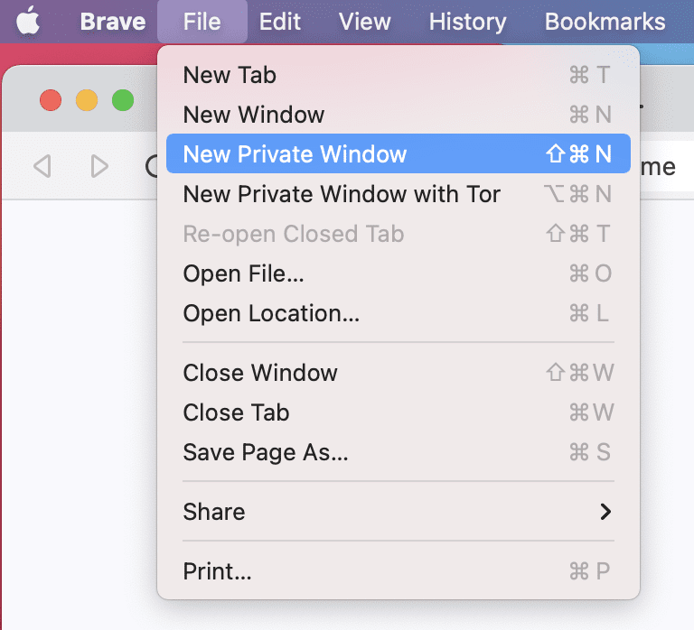 Brave Incognito Toolbar