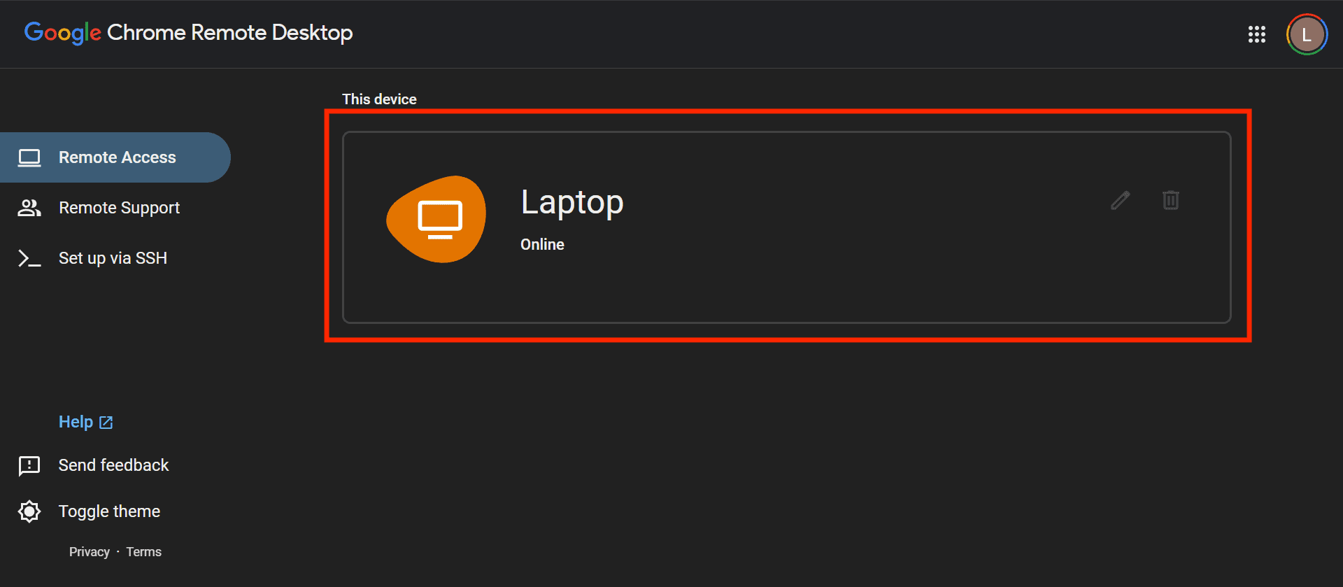Chrome Remote Desktop Devices Overview