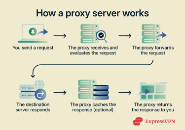 A step-by-step overview of how a proxy server works