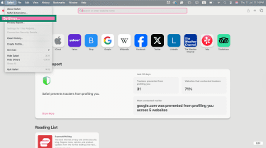 Safari settings on Mac