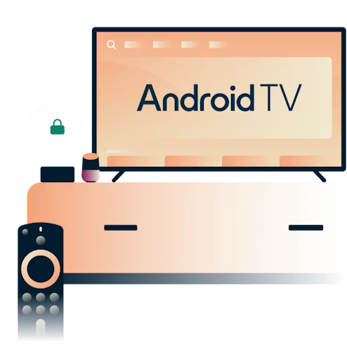 Android TV, захищений застосунком ExpressVPN.