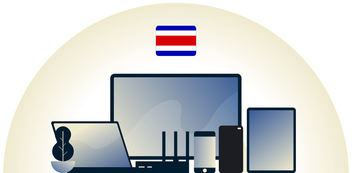 VPN pour le Costa Rica protégeant une variété de dispositifs.