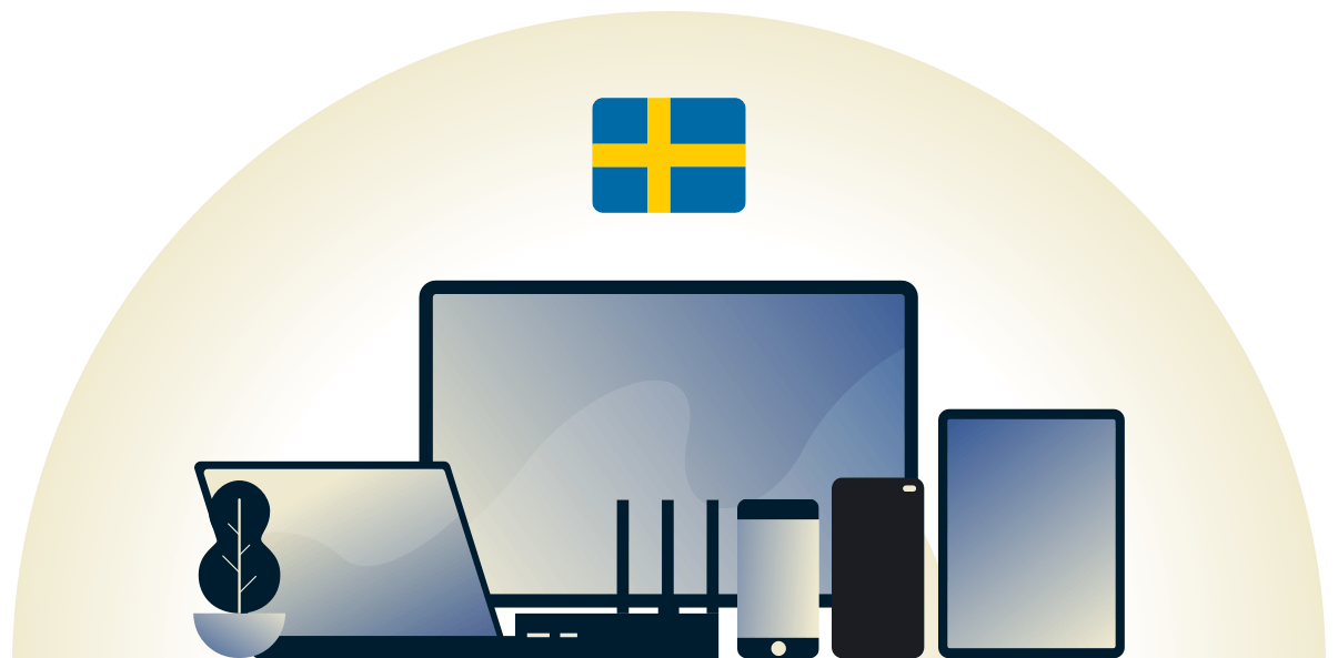 Schweden-VPN schützt eine Vielzahl von Geräten.