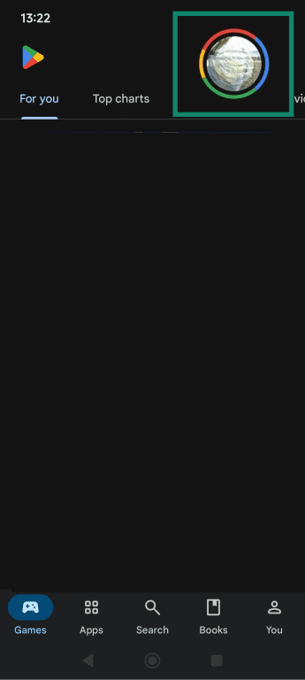 Tap on your account icon in the top right corner.